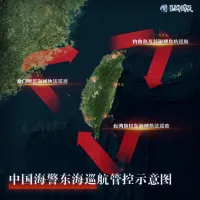 中国中央テレビのWeChatアカウント「玉淵譚天」が発表した、中国海警局による台湾東部海域パトロールに関する図解。(「玉淵譚天」より引用) 中国中央テレビのWeChatアカウント「玉淵譚天」が発表した、中国海警局による台湾東部海域パトロールに関する図解。(「玉淵譚天」より引用)