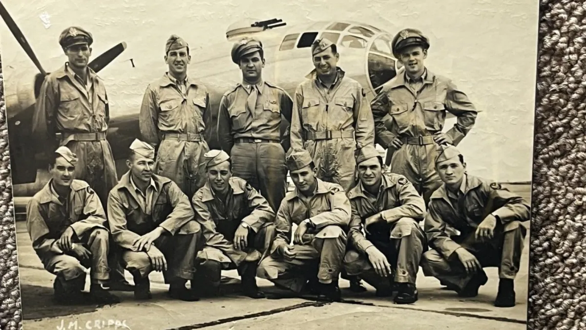 A group photo of the B-29 crew that crashed in Japan in late August 1945. (Photo provided by the author.)
