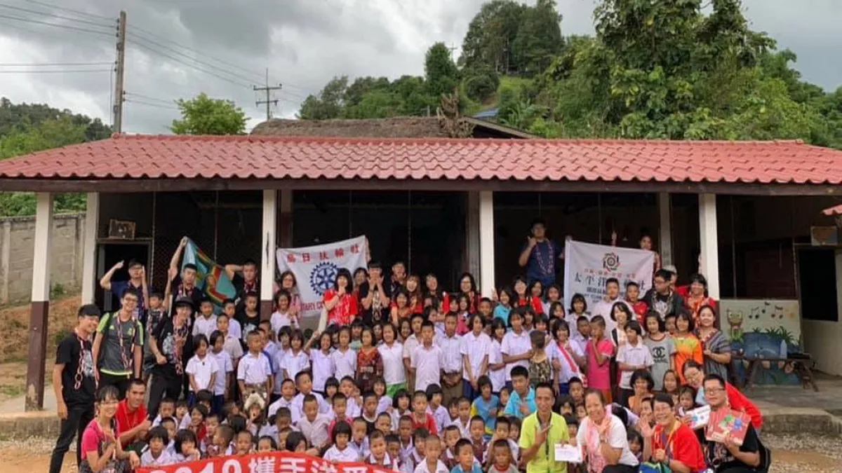 修屏科大國際志工到泰北服務,用心關懷與熱忱服務。(圖/修平科技大學提供)