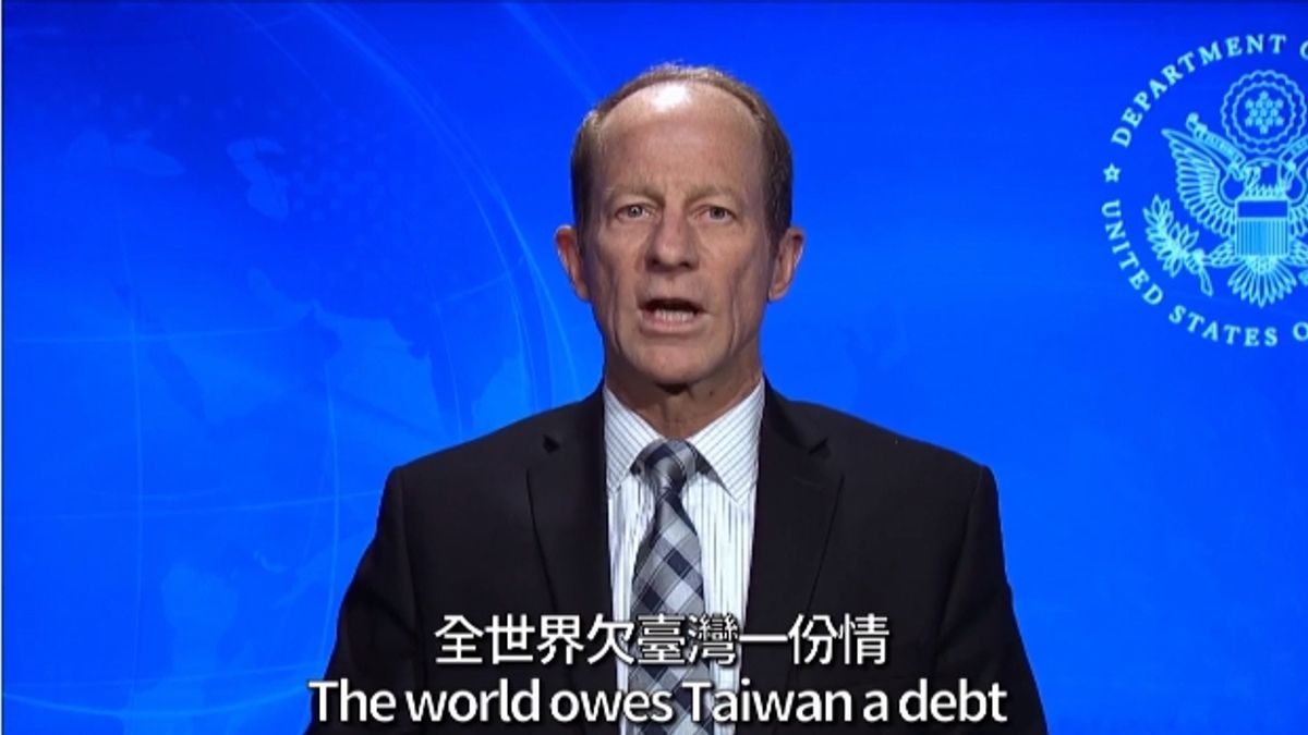 美國國務院亞太助卿史達偉(David Stilwell)重提「六項保證」,圖為史達偉錄製影片祝賀蔡英文總統連任。(取自總統蔡英文臉書直播) 美國國務院亞太助卿史達偉(David Stilwell)重提「六項保證」,圖為史達偉錄製影片祝賀蔡英文總統連任。(取自總統蔡英文臉書直播)