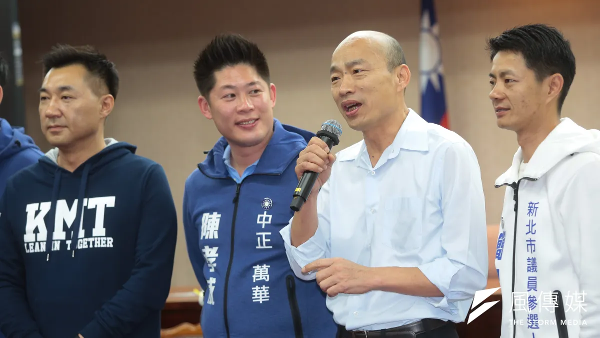 國民黨高雄市長參選人韓國瑜17日出席「Y世代聯盟形象短片」公布記者會。(顏麟宇攝)