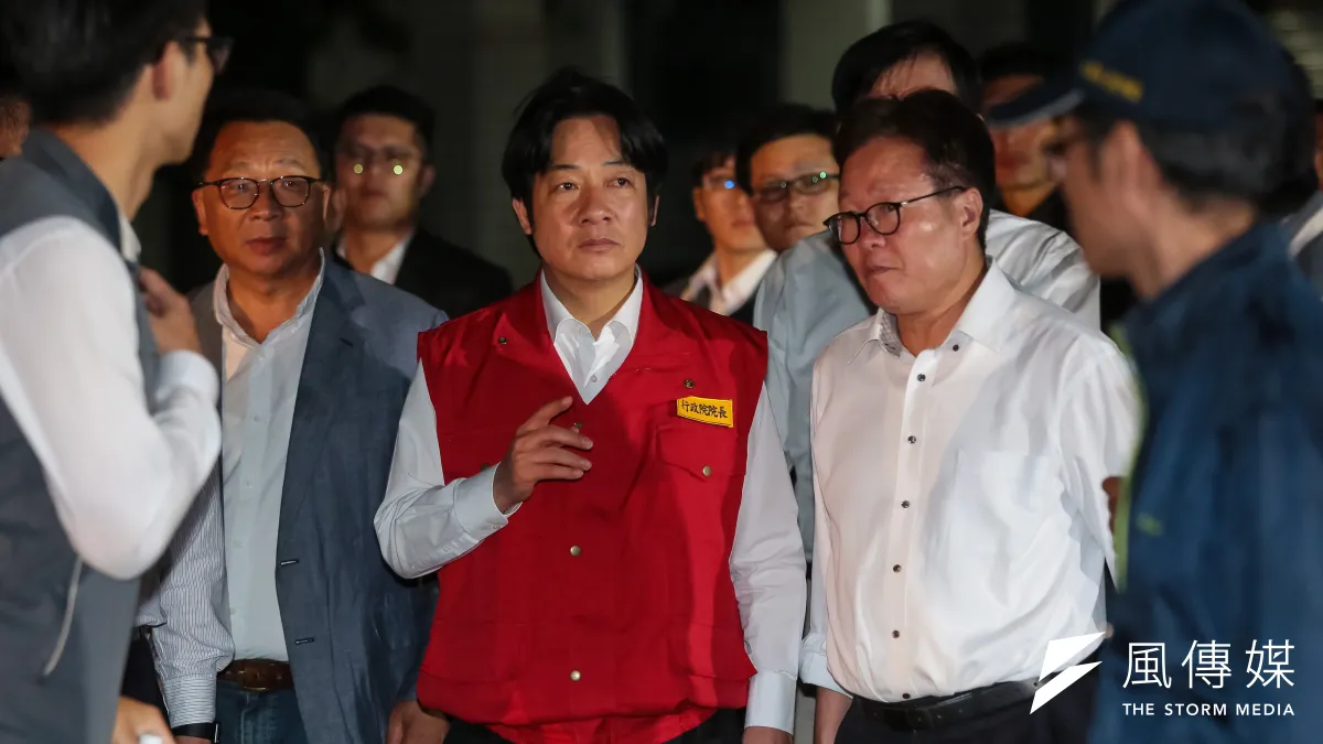 總統賴清德(左)與政務委員陳金德(右)的意志,左右民進黨宜蘭選情。(顏麟宇攝)