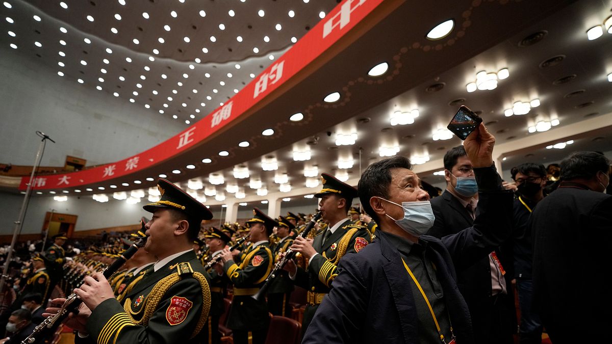 2022年10月16日,中共二十大在北京人民大會堂召開。(美聯社) 2022年10月16日,中共二十大在北京人民大會堂召開。(美聯社)