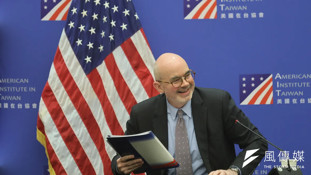 美國在台協會處長谷立言4日舉行記者會。(柯承惠攝) 美國在台協會處長谷立言4日舉行記者會。(柯承惠攝)