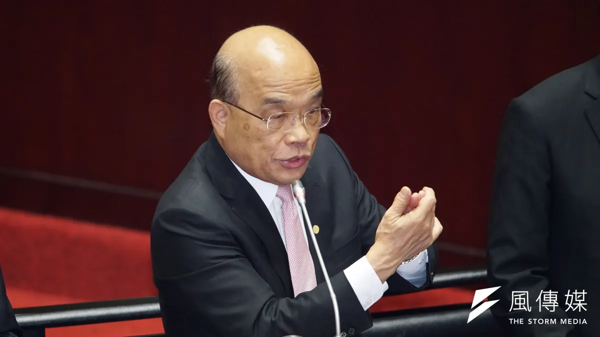 行政院長蘇貞昌要管制愛奇藝,「不容中國併吞台灣」。(盧逸峰攝)