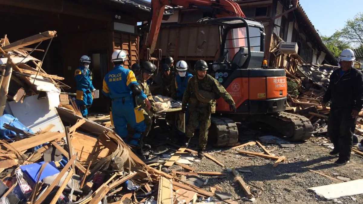 熊本地震造成嚴重災情,日本首現安倍晉三表示最受台灣老友慰問激勵。(取自安倍晉三臉書)