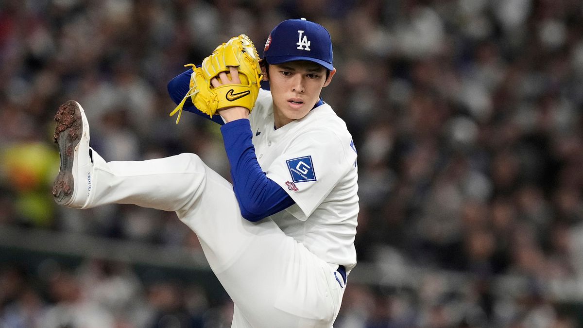 佐佐木朗希在東京巨蛋登板。(美聯社) 佐佐木朗希在東京巨蛋登板。(美聯社)