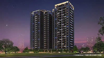 「元城樂More」外觀夜景3D情境示意圖。(圖/富比士地產王提供)