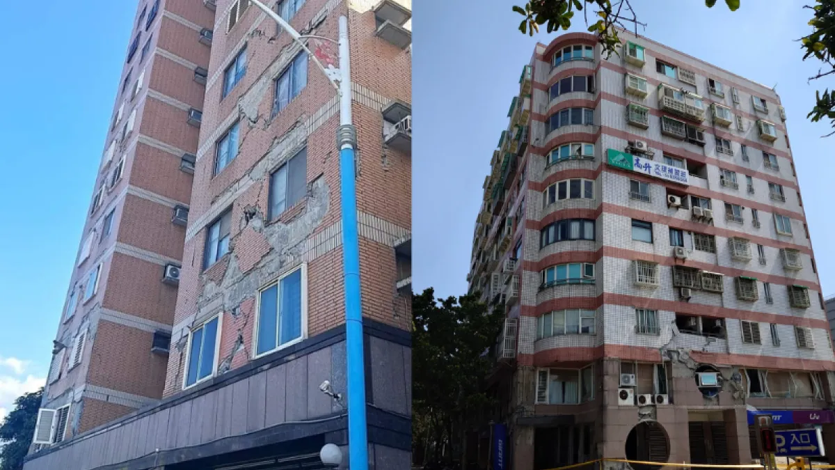 山海關大樓與統帥大廈受地震影響,建築結構被破壞,目前已被列為危樓。(圖/翻攝自FB)