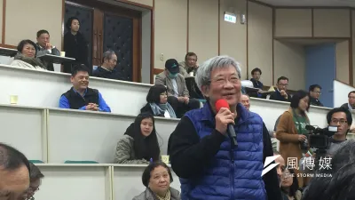 世新大學教授王曉波出席保釣運動者林孝信先生的追思會。(資料照,吳友友攝)