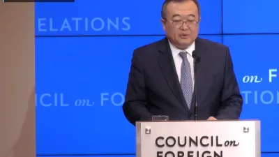 2024年1月9日,中共中央對外聯絡部部長劉建超出席在華府智庫外交關係協會的論壇。(美國外交關係協會官網)