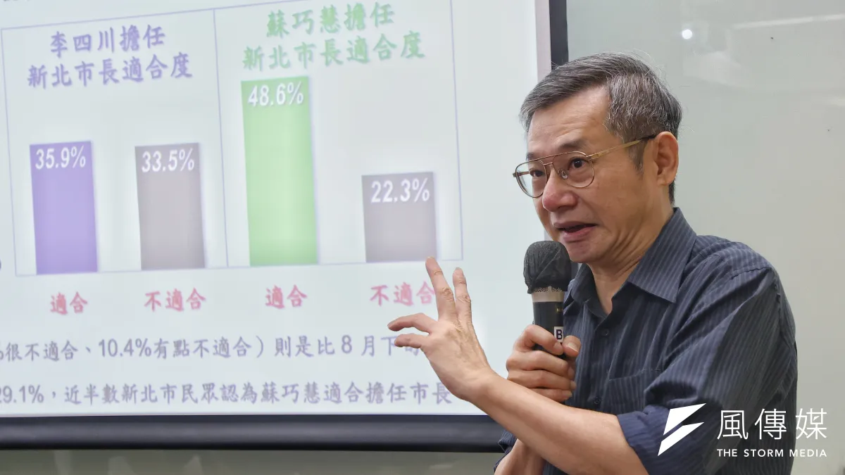 民調專家戴立安今日公布台北市長最新民調,其中因對數據是否進行「政黨加權」,引起與《TVBS》民調中心的交鋒。(資料照,顏麟宇攝)
