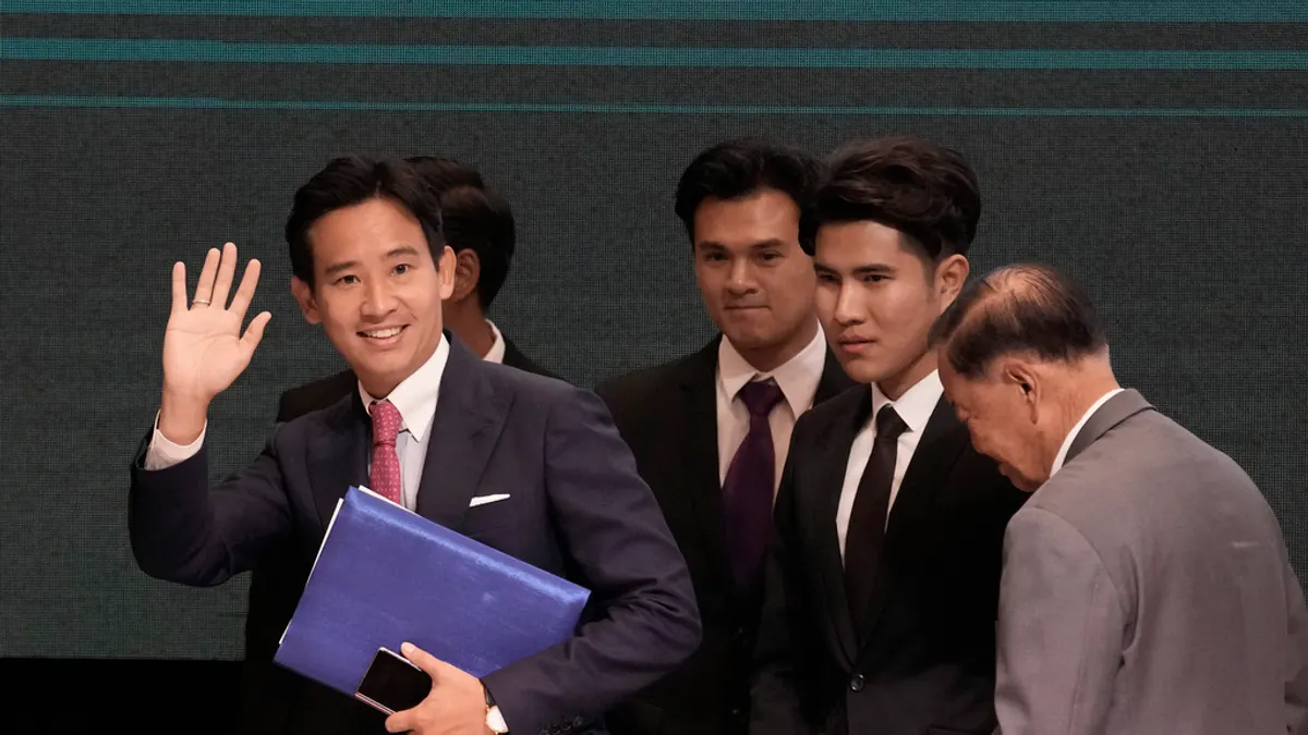 泰國前進黨黨魁、新任總理熱門人選皮塔。(美聯社)