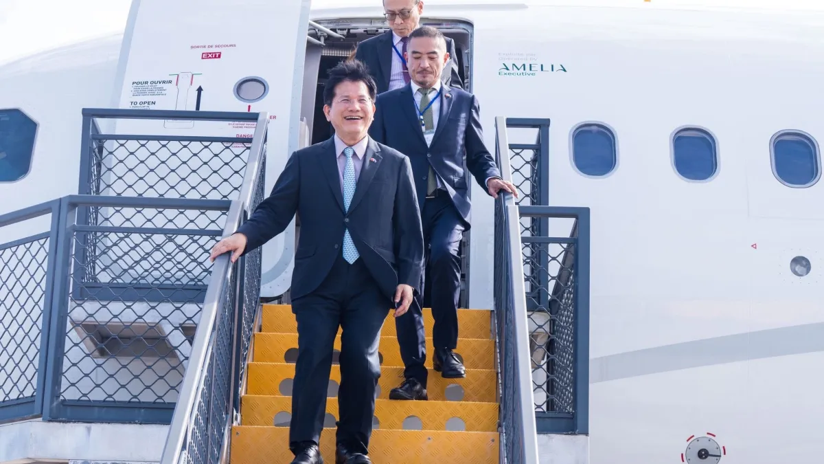 Minister of Foreign Affairs Lin Chia-lung leads a trade delegation to the Marshall Islands on April 7. (Photo / Lin Chia-lung's Facebook)