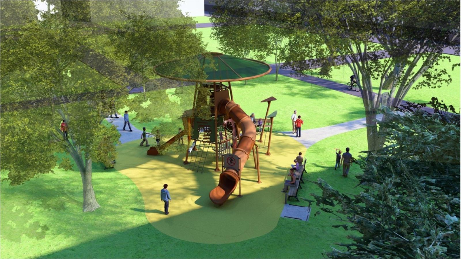 西屯文華公園變身「森林冒險樂園」 打造親子共融遊戲空間