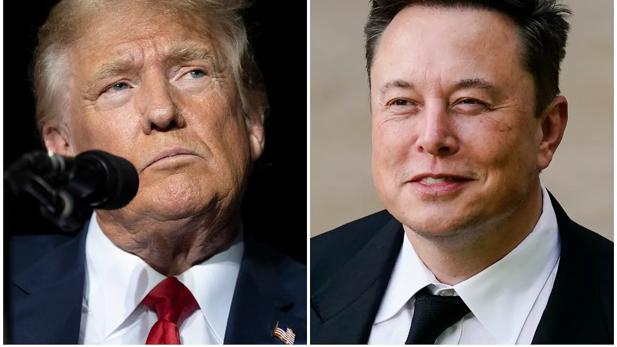 美國前總統川普與特斯拉創辦人馬斯克。(美聯社)