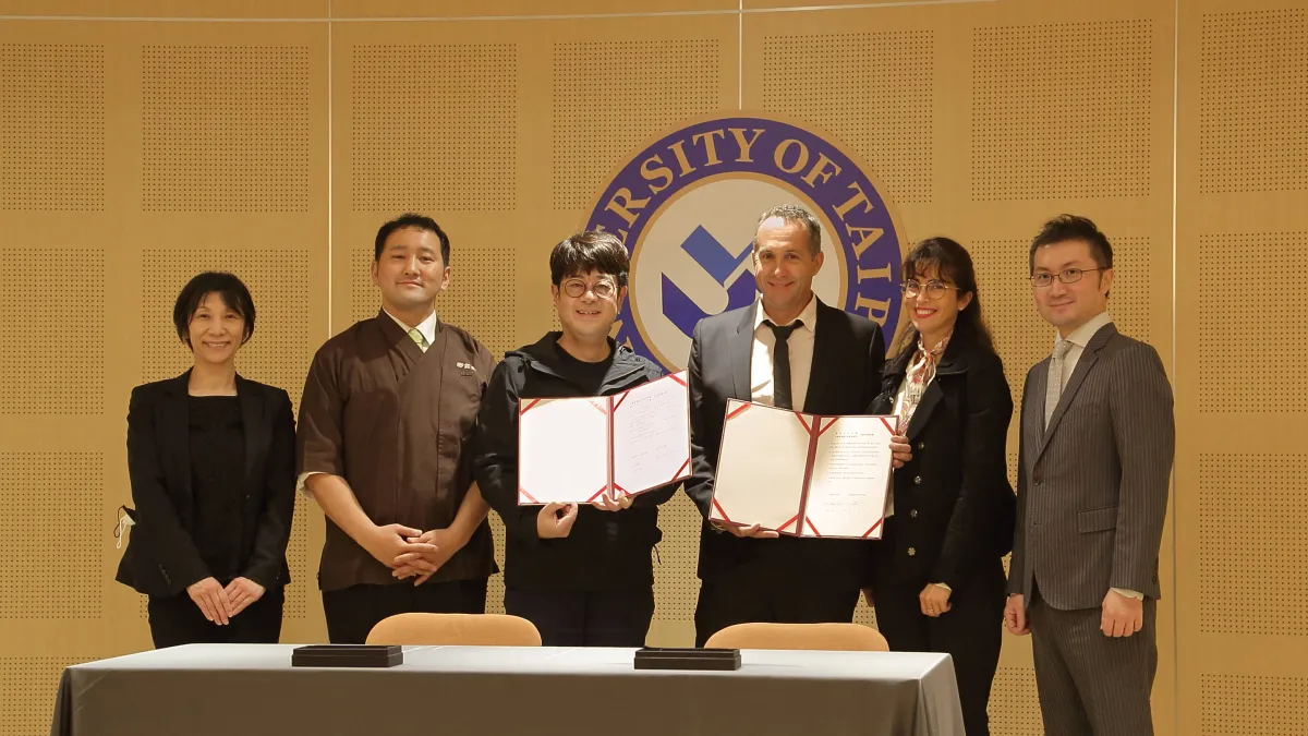 法國﹑日本代表都出席合作協議簽署儀式,見證北市大歷史性的一刻。(圖/法國葡萄酒文化教育協會提供)