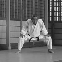 久琢磨と千葉紹隆の直伝を受けた重要な門弟、大東流合気柔術「講武館」館長川邉武史氏、葉志堅撮影 久琢磨と千葉紹隆の直伝を受けた重要な門弟、大東流合気柔術「講武館」館長川邉武史氏、葉志堅撮影