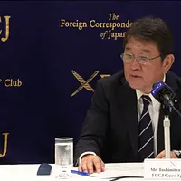 自民党の茂木敏充前幹事長は総裁選への立候補を正式に表明し、「最大の危機を突破し、経済再生と党改革を実現する」と強調した。(写真/FCCJ提供) 自民党の茂木敏充前幹事長は総裁選への立候補を正式に表明し、「最大の危機を突破し、経済再生と党改革を実現する」と強調した。(写真/FCCJ提供)