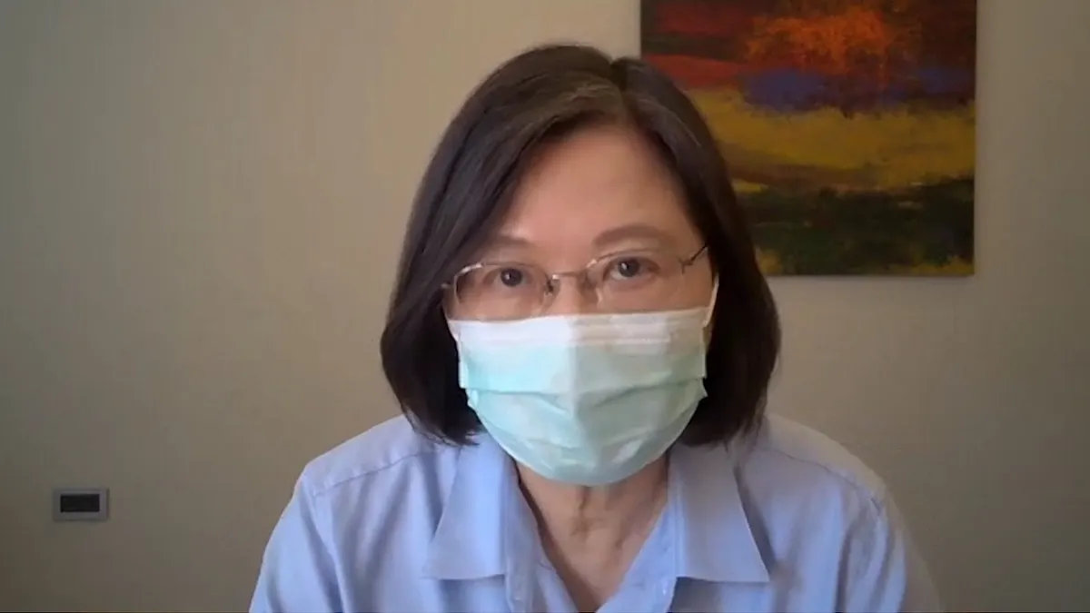 民進黨6月9日線上中常會,蔡英文出席。(民進黨中央提供)