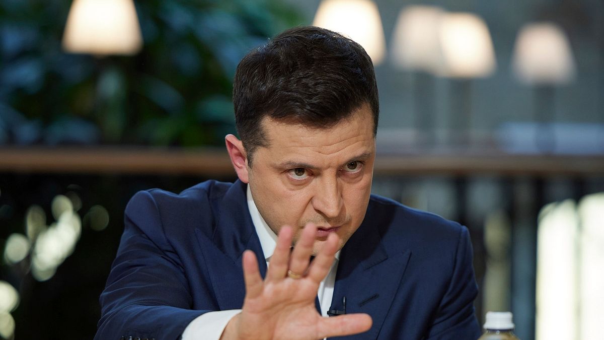 2021年11月26日,烏克蘭總統哲連斯基(Volodymyr Zelensky)舉行記者會,指控俄羅斯陰謀發動政變。(AP) 2021年11月26日,烏克蘭總統哲連斯基(Volodymyr Zelensky)舉行記者會,指控俄羅斯陰謀發動政變。(AP)