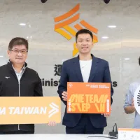 運動部14日舉行記者會,公布2026年第20屆愛知名古屋亞運34種運動代表隊名單,運動部長李洋(中)、次長洪志昌(左)、競技運動司長謝富秀(右)出席,盼大家一起為代表隊選手、教練等人加油。(中央社) 運動部14日舉行記者會,公布2026年第20屆愛知名古屋亞運34種運動代表隊名單,運動部長李洋(中)、次長洪志昌(左)、競技運動司長謝富秀(右)出席,盼大家一起為代表隊選手、教練等人加油。(中央社)