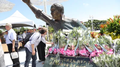 黃昭堂紀念公園落成啟用,這座位於龍山碼頭南31線旁的公園是台南七股區第一座公園。(台南市政府提供)