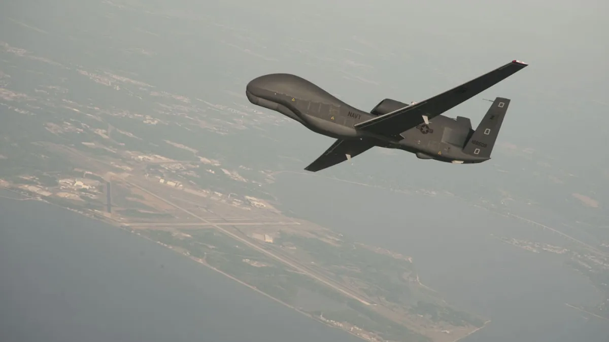 美軍的無人偵察機「全球之鷹」(RQ-4 Global Hawk)。(美國海軍官網)