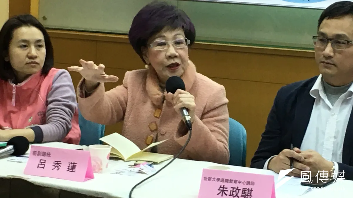 前副總統呂秀蓮宣布有意參選台北市長,自認「當仁不讓」。(顏振凱攝)
