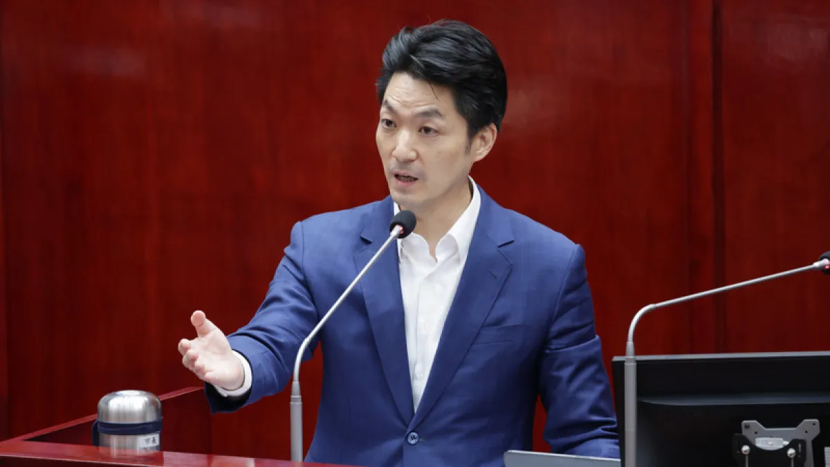 台北市議會14日下午進行市政總質詢,台北市長蔣萬安(圖)列席備詢。(中央社)