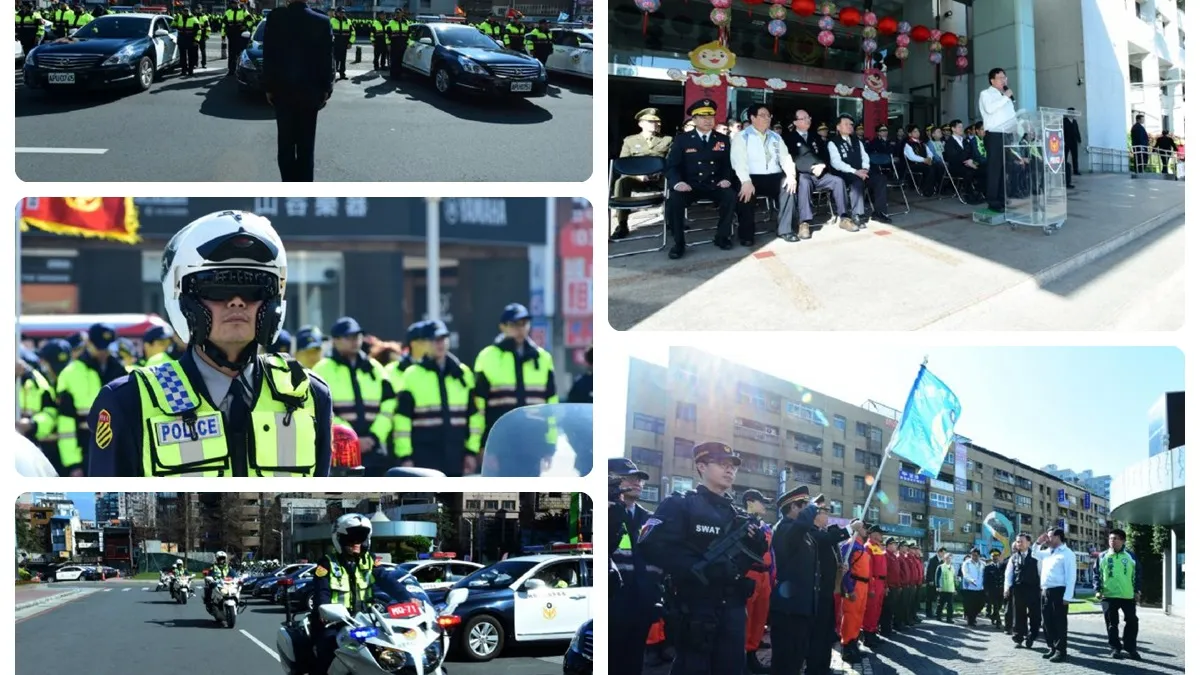 春安工作警力展示及校閱 鄭文燦:15天讓民眾安心過好年