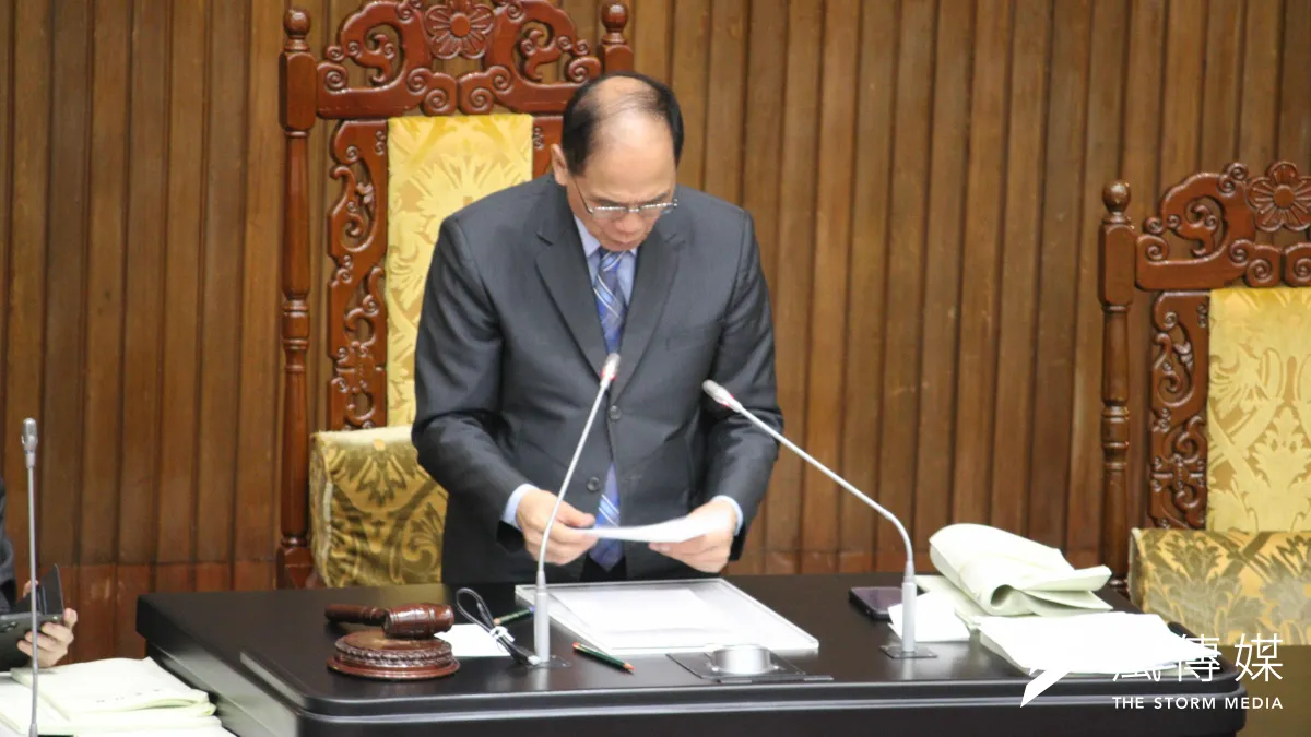立法院本會期最後1次院會於19日下午落幕,全院將於20日起休會,立法院長游錫堃於散會前致詞。(資料照,鍾秉哲攝)