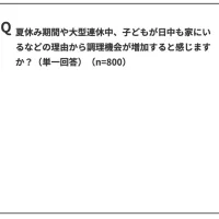 パナソニックの調査で約8割の親が夏休みの調理増を実感し、献立のネタ切れや同じレシピの繰り返しに罪悪感を抱えつつも、手軽さと美味しさの両立を求めていることが分かった。(写真/パナソニック提供) パナソニックの調査で約8割の親が夏休みの調理増を実感し、献立のネタ切れや同じレシピの繰り返しに罪悪感を抱えつつも、手軽さと美味しさの両立を求めていることが分かった。(写真/パナソニック提供)