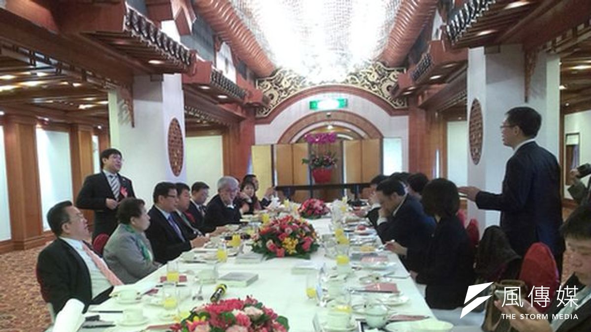 大陸海協會長陳德銘10日與台灣媒體主管早餐會。 大陸海協會長陳德銘10日與台灣媒體主管早餐會。