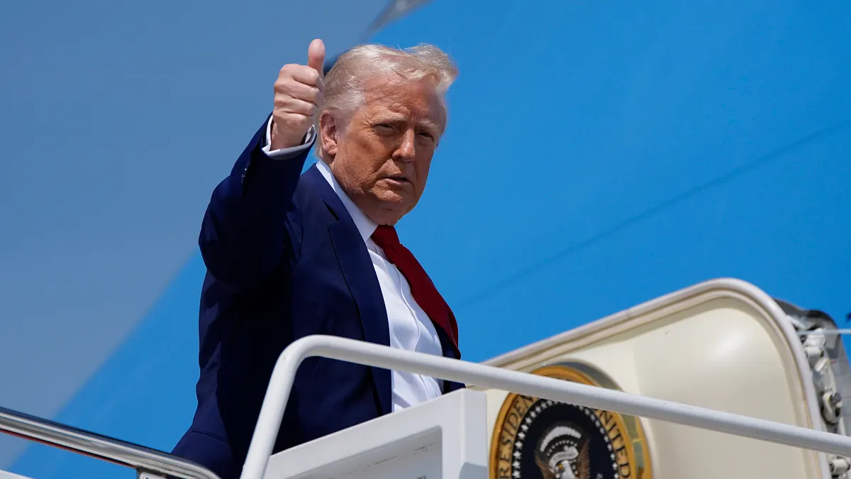 アメリカ大統領トランプ。(AP通信)