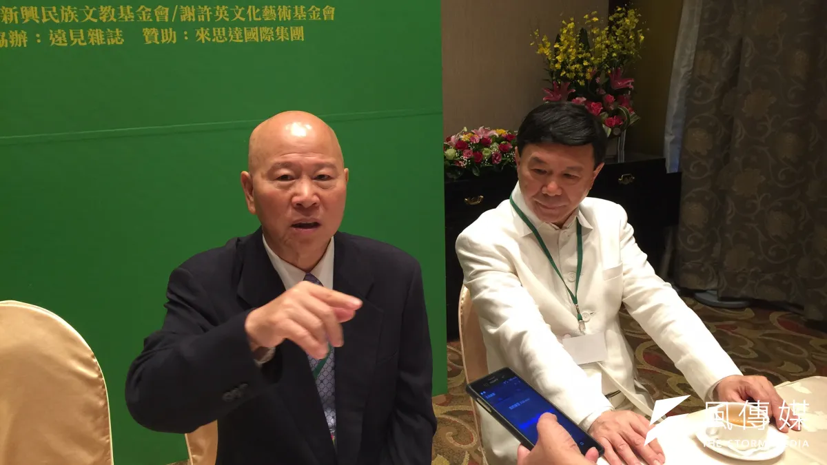 許信良7日出席公開活動時受訪,針對兩岸關係、特赦陳水扁,以及馬英九訪港等議題表達個人看法。(仇佩芬攝)
