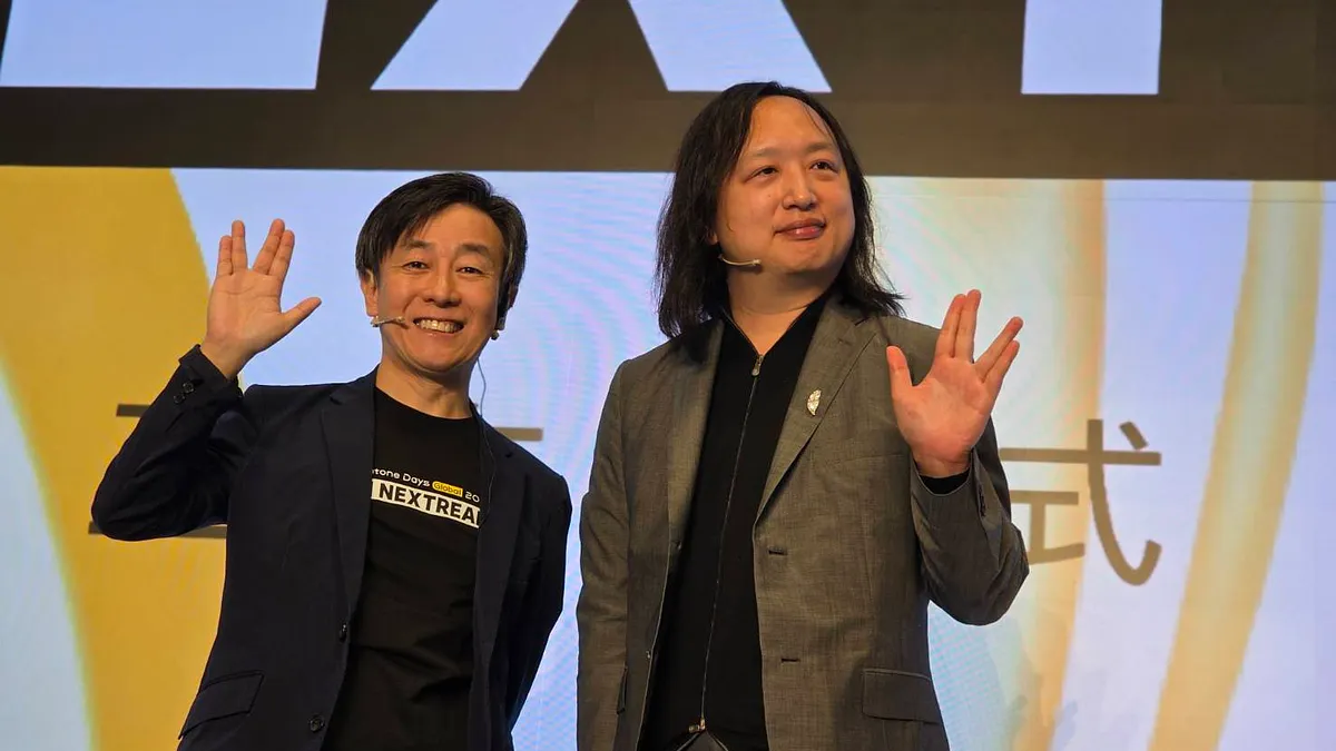 9月26日、サイボウズの青野慶久社長と前デジタル政務委員・オードリー・タン氏(右)が台北で対談した。(写真/魏鑫陽撮影) 9月26日、サイボウズの青野慶久社長と前デジタル政務委員・オードリー・タン氏(右)が台北で対談した。(写真/魏鑫陽撮影)