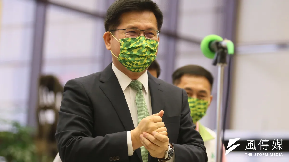 民進黨新北市長提名人林佳龍出席全代會。(柯承惠攝)