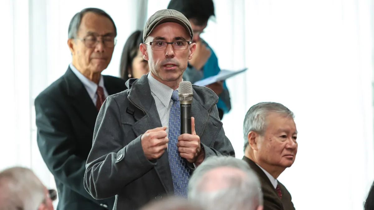 里昂大學政治系教授高格孚(Stephane Corcuff)17日出席2016台灣大選國際觀選團觀選報告記者會。(顏麟宇攝)