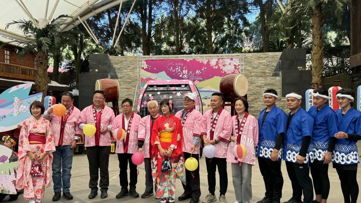 獲得日本櫻花協會認證海外賞櫻名所的「2024九族櫻花祭」正式展開。(圖/台中市政府)