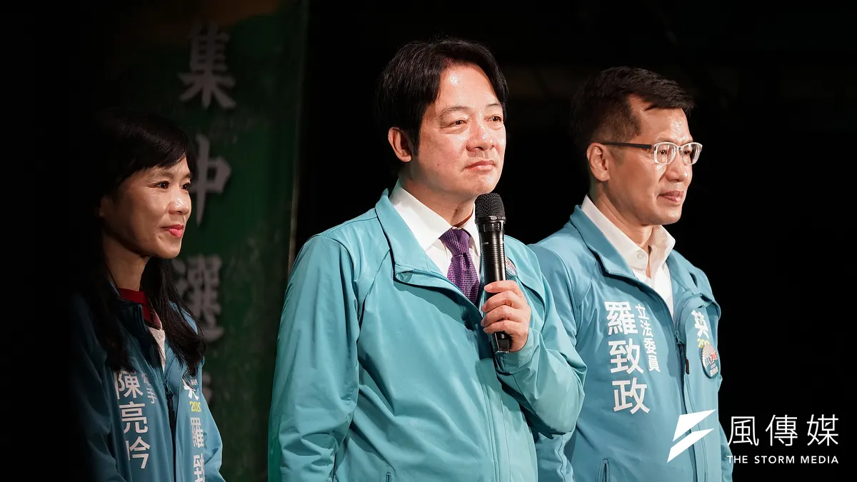 立委羅致政15日舉行護國保台灣造勢晚會,副總統參選人賴清德出席。(盧逸峰攝)