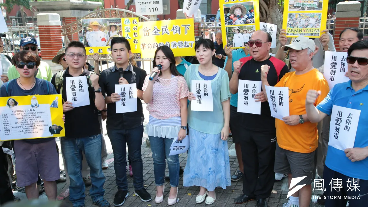 新黨16日召開記者會,點名總統蔡英文、行政院長林全、前民進黨主席林義雄、時代力量立委黃國昌等「缺電十大罪人」。(顏麟宇攝)