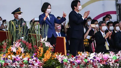 總統蔡英文、副總統賴清德出席今年國慶大會。(資料照,顏麟宇攝)