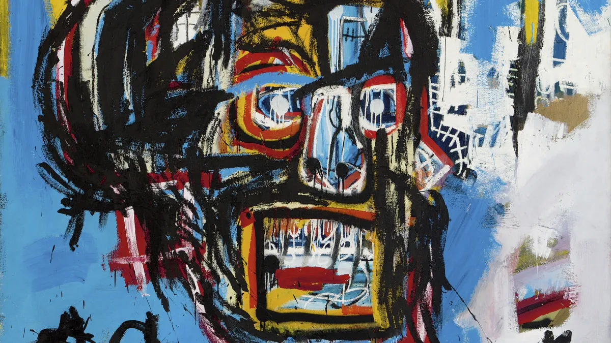美國藝術家巴斯奇亞(Jean-Michel Basquiat)創下拍賣記錄的作品《無題》(Untitled)(AP)