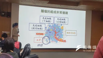 台大醫院與英國弗朗西斯‧克里克研究院等跨國團隊,解開小細胞肺癌特別惡性的原因,是該細胞能自主產電。(黃天如攝)