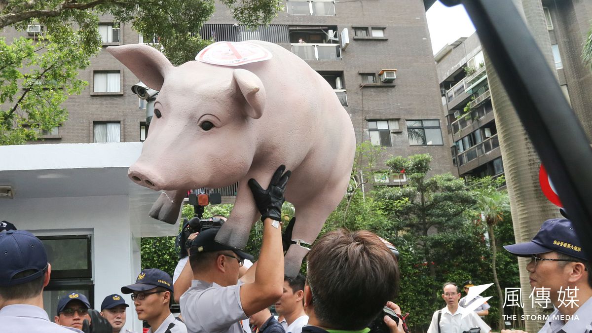 林全新內閣首次施政報告並備詢,就碰上反美豬抗爭。(陳明仁攝) 林全新內閣首次施政報告並備詢,就碰上反美豬抗爭。(陳明仁攝)