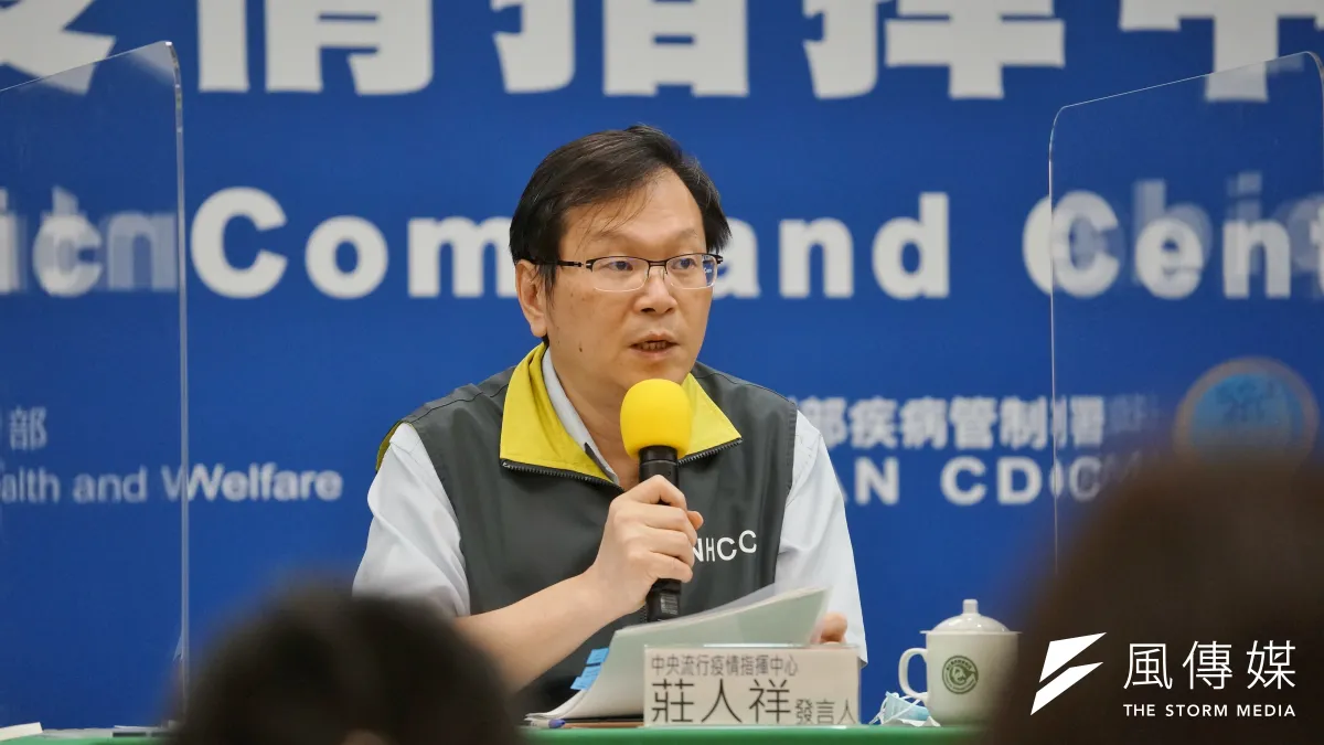 中央流行疫情指揮中心發言人莊人祥。(盧逸峰攝)