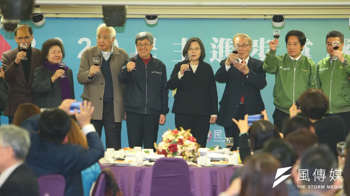 20200117-總統蔡英文、副總統陳建仁、副總統當選人賴清德、主席卓榮泰等人17日出席民主進步黨感恩餐會。(顏麟宇攝)