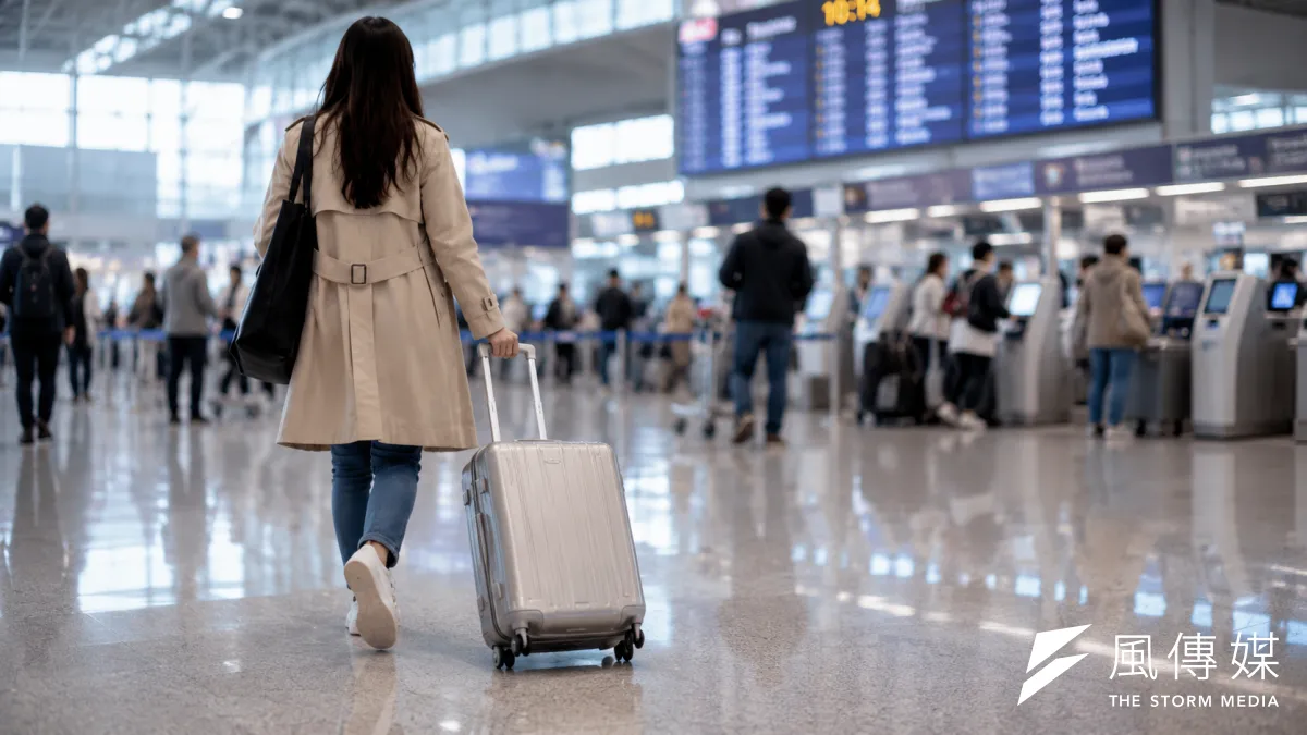 空港で出国する女性(AI生成)