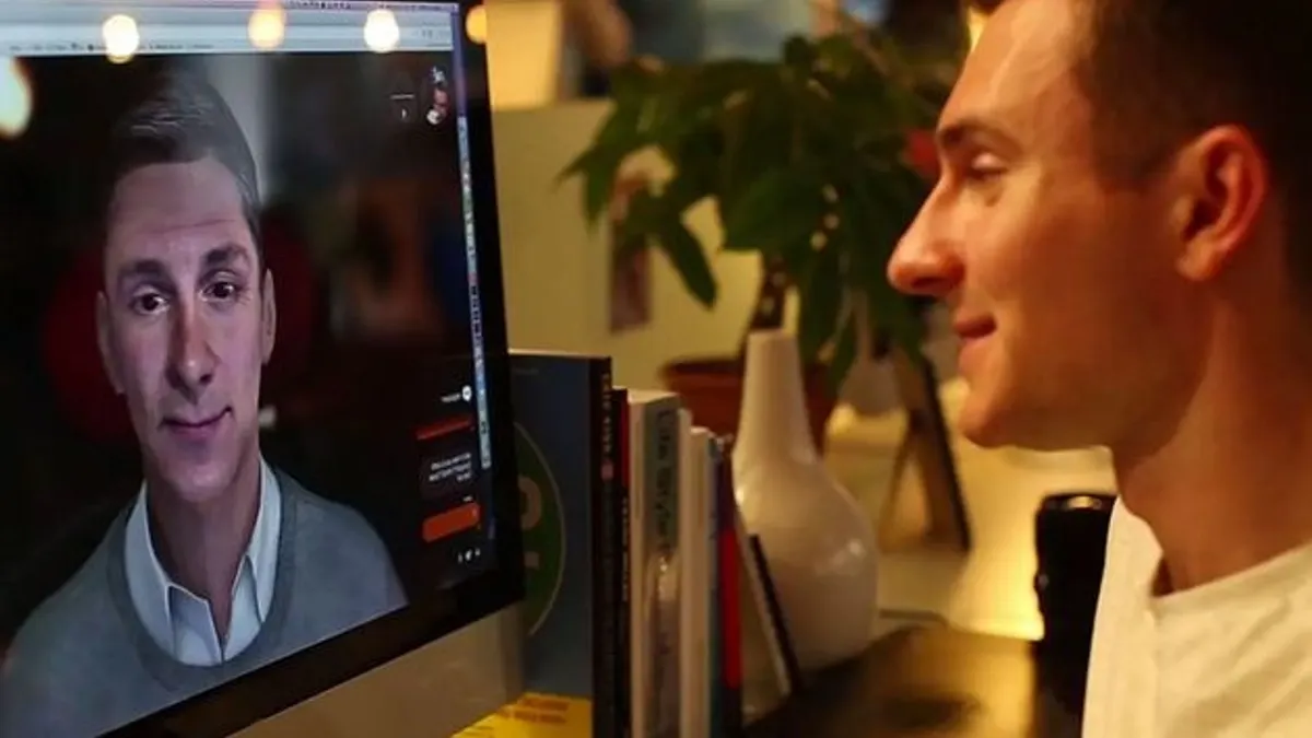 使用者可在「未來的自己」網站上,即時模擬20年後的樣貌並與之對談(取自網路) 使用者可在「未來的自己」網站上,即時模擬20年後的樣貌並與之對談(取自網路)